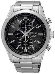 Seiko Chronograph Czarny/Stal Ø45 mm SNAF67P1