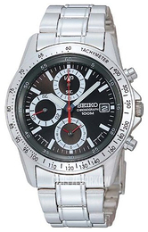 Seiko Chronograph Czarny/Stal Ø38 mm SND371
