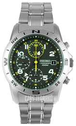 Seiko Chronograph Zielony/Stal Ø38 mm SND377P