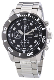 Seiko Chronograph Czarny/Stal Ø45 mm SNDD99