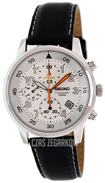 Seiko Chronograph Biały/Skóra Ø40 mm SNDE11
