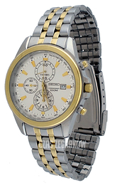 Seiko Chronograph Biały/Stal w odcieniu złota Ø43 mm SNDF04