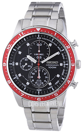 Seiko Chronograph Czarny/Stal Ø44 mm SNDF37P1