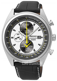Seiko Chronograph Biały/Skóra Ø43 mm SNDF93