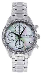 Seiko Chronograph Biały/Stal Ø35 mm SNDY21