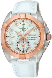 Seiko Velatura Biały/Skóra Ø36.5 mm SNDY66P1