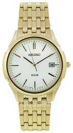 Seiko Dress Biały/Stal w odcieniu złota Ø38 mm SNE138