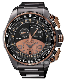 Seiko Chronograph Czarny/Stal Ø43 mm SNL068