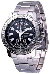 Seiko Chronograph Czarny/Stal SNN199