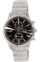 Seiko Chronograph Czarny/Stal Ø46 mm SNN275