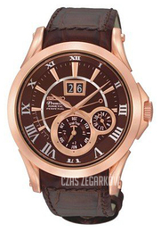 Seiko Premier Brązowy/Skóra Ø43 mm SNP038P1