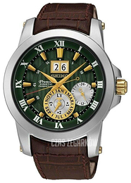 Seiko Premier Zielony/Skóra Ø42 mm SNP127P1