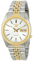 Seiko Dress Biały/Stal w odcieniu złota Ø36 mm SNXJ90