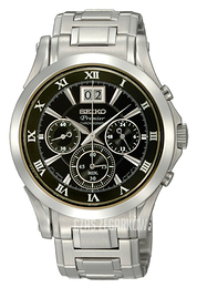 Seiko Premier Czarny/Stal Ø41.5 mm SPC057
