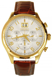 Seiko Biały/Skóra Ø42 mm SPC088P1