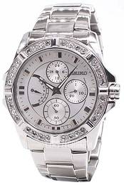 Seiko Chronograph Biały/Stal Ø38 mm SRLZ99P1