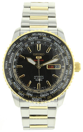 Seiko 5 Czarny/Stal w odcieniu złota Ø43 mm SRP130K1