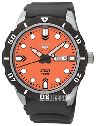 Seiko 5 Pomarańczowy/Guma Ø45 mm SRP675K1