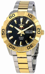 Seiko 5 Czarny/Stal w odcieniu złota Ø45 mm SRPA56K1