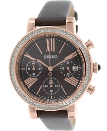 Seiko Chronograph Brązowy/Skóra Ø35 mm SRW018
