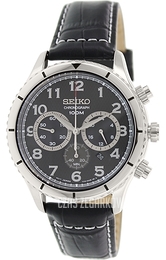 Seiko Chronograph Czarny/Skóra Ø43 mm SRW037P2
