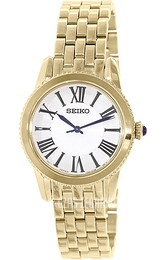 Seiko Dress Biały/Stal w odcieniu złota Ø31 mm SRZ440