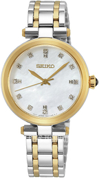 Seiko Biały/Stal w odcieniu złota Ø30 mm SRZ532P1