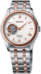 Seiko Presage Biały/Stal w kolorze różowego złota Ø38.3 mm SSA412J1