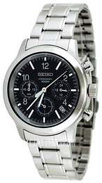 Seiko Chronograph Czarny/Stal Ø41 mm SSB007