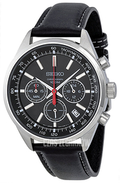 Seiko Chronograph Czarny/Skóra Ø40 mm SSB037P2