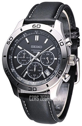 Seiko Chronograph Czarny/Skóra Ø42 mm SSB049P2