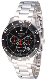 Seiko Chronograph Czarny/Stal Ø42 mm SSB053P1