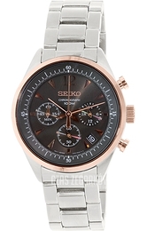 Seiko Chronograph Czarny/Stal Ø41 mm SSB068