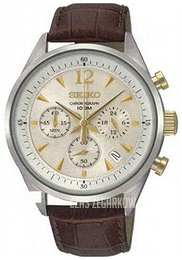 Seiko Chronograph Szampański/Skóra Ø41 mm SSB069