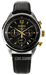 Seiko Chronograph Czarny/Skóra Ø41 mm SSB071
