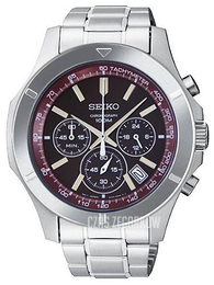 Seiko Chronograph Czerwony/Stal Ø42 mm SSB101
