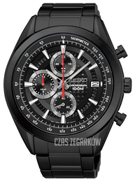 Seiko Chronograph Czarny/Stal Ø45 mm SSB179P1
