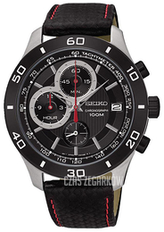 Seiko Chronograph Czarny/Skóra Ø42 mm SSB193P1