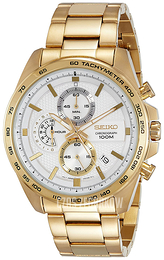 Seiko Chronograph Biały/Stal w odcieniu złota Ø44 mm SSB286P1