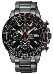 Seiko Chronograph Czarny/Stal Ø43 mm SSC145