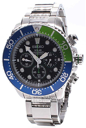 Seiko Chronograph Czarny/Stal Ø44 mm SSC239