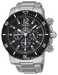 Seiko Solar Czarny/Stal Ø47 mm SSC245P1