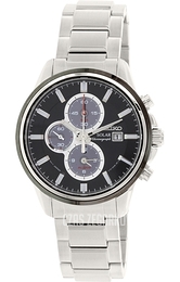 Seiko Chronograph Czarny/Stal Ø42 mm SSC255