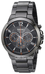 Seiko Chronograph Czarny/Stal Ø45 mm SSC323