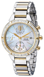 Seiko Chronograph Biały/Stal w odcieniu złota Ø36 mm SSC866