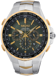 Seiko Coutura Zielony/Stal w odcieniu złota Ø45 mm SSG022P9