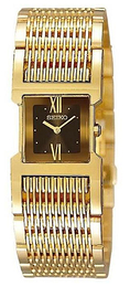 Seiko Dress Ladies Brązowy/Stal w odcieniu złota SUJ340