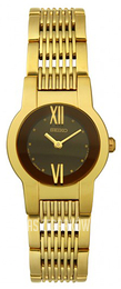 Seiko Dress Ladies Brązowy/Stal w odcieniu złota Ø20 mm SUJA02
