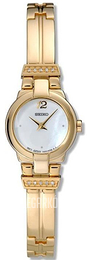Seiko Dress Ladies Biały/Stal w odcieniu złota Ø21 mm SUJD38
