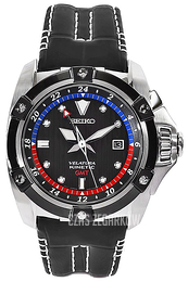 Seiko Czarny/Skóra Ø43 mm SUN013